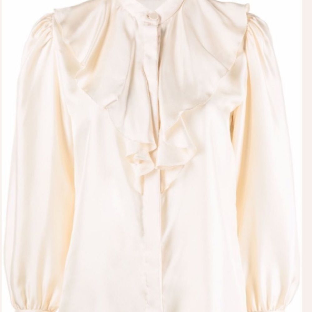 MOSCHINO Cream Pleated Blouse